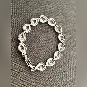 Wedding bracelet  Rhinestone Prom bracelet  Clear Taco Chain  party Bracelet